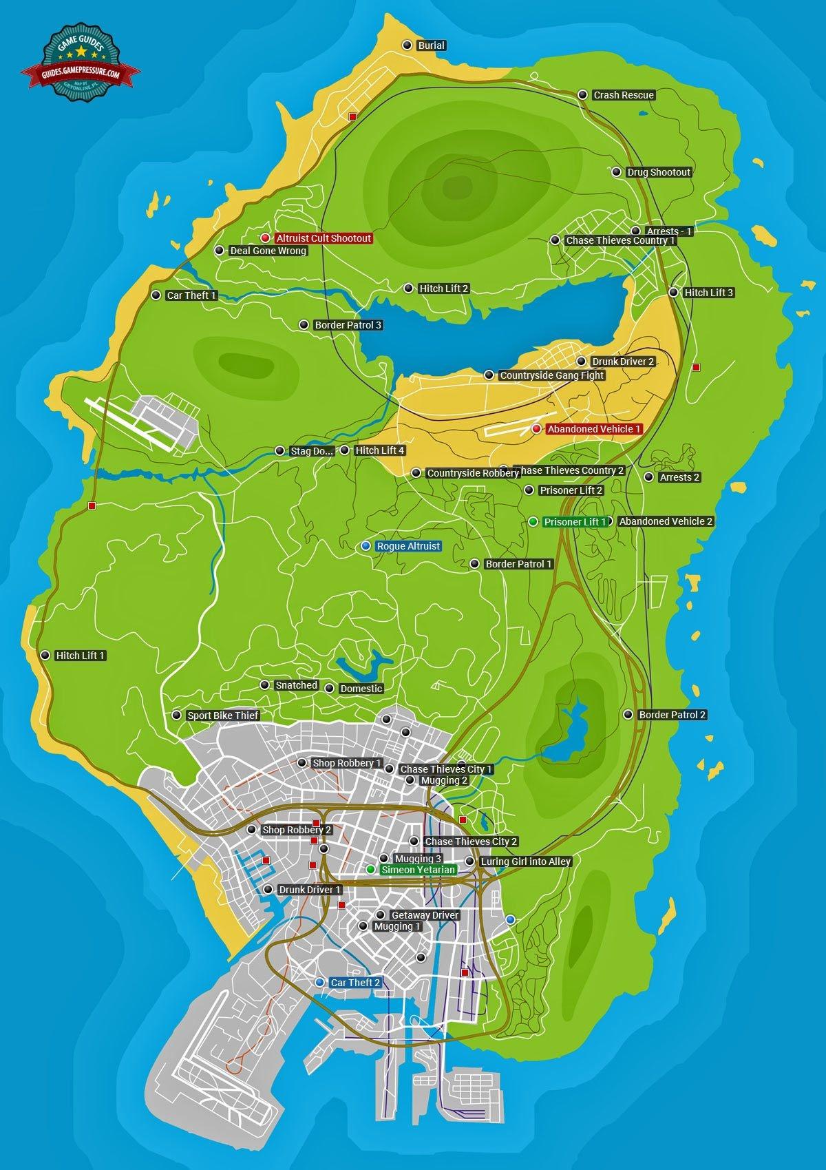 GTA 5 Random Events Guide Full List & All Map Locations  GTA 5