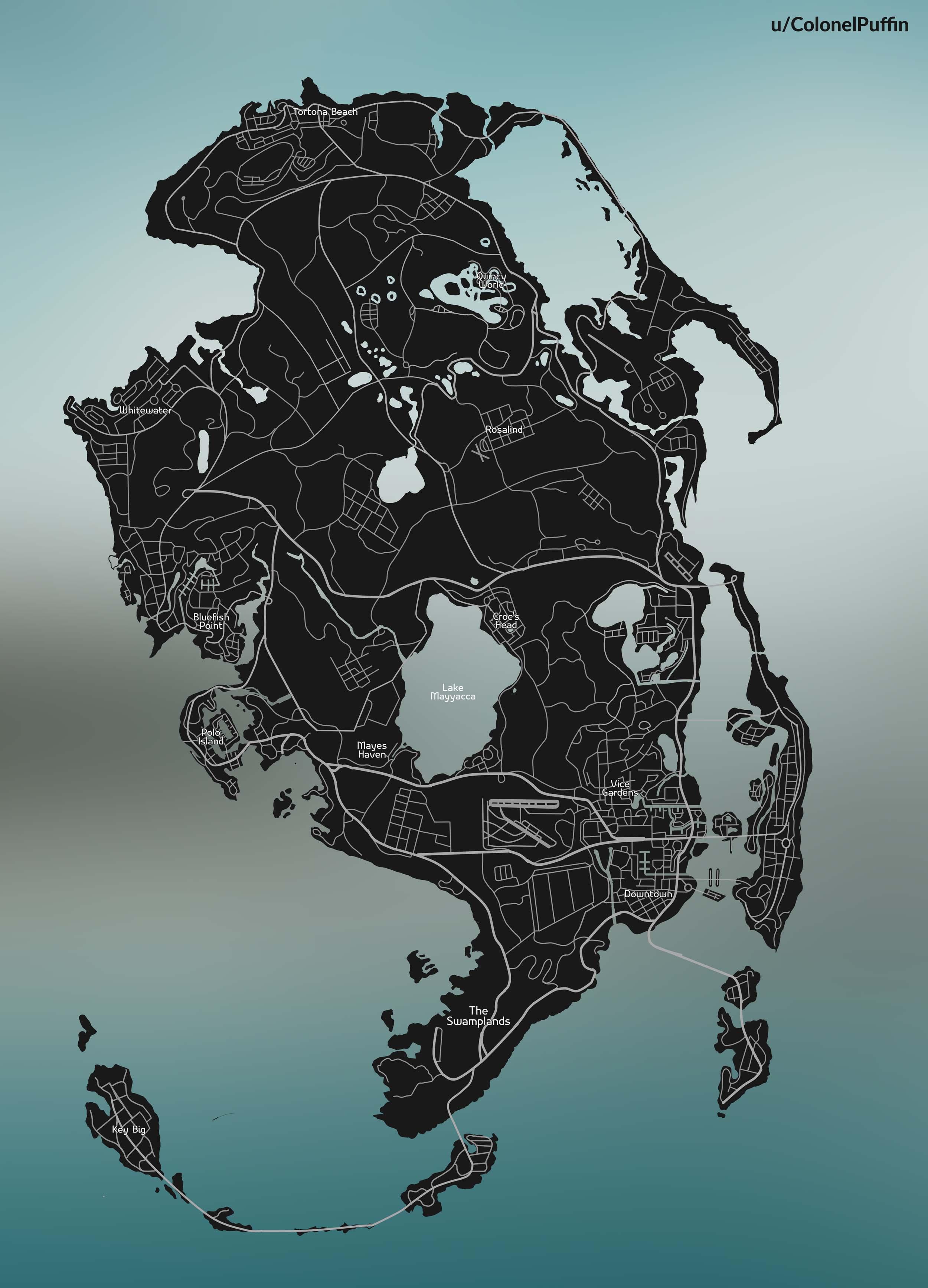 Concept GTA 6 map, Games, Mapsland