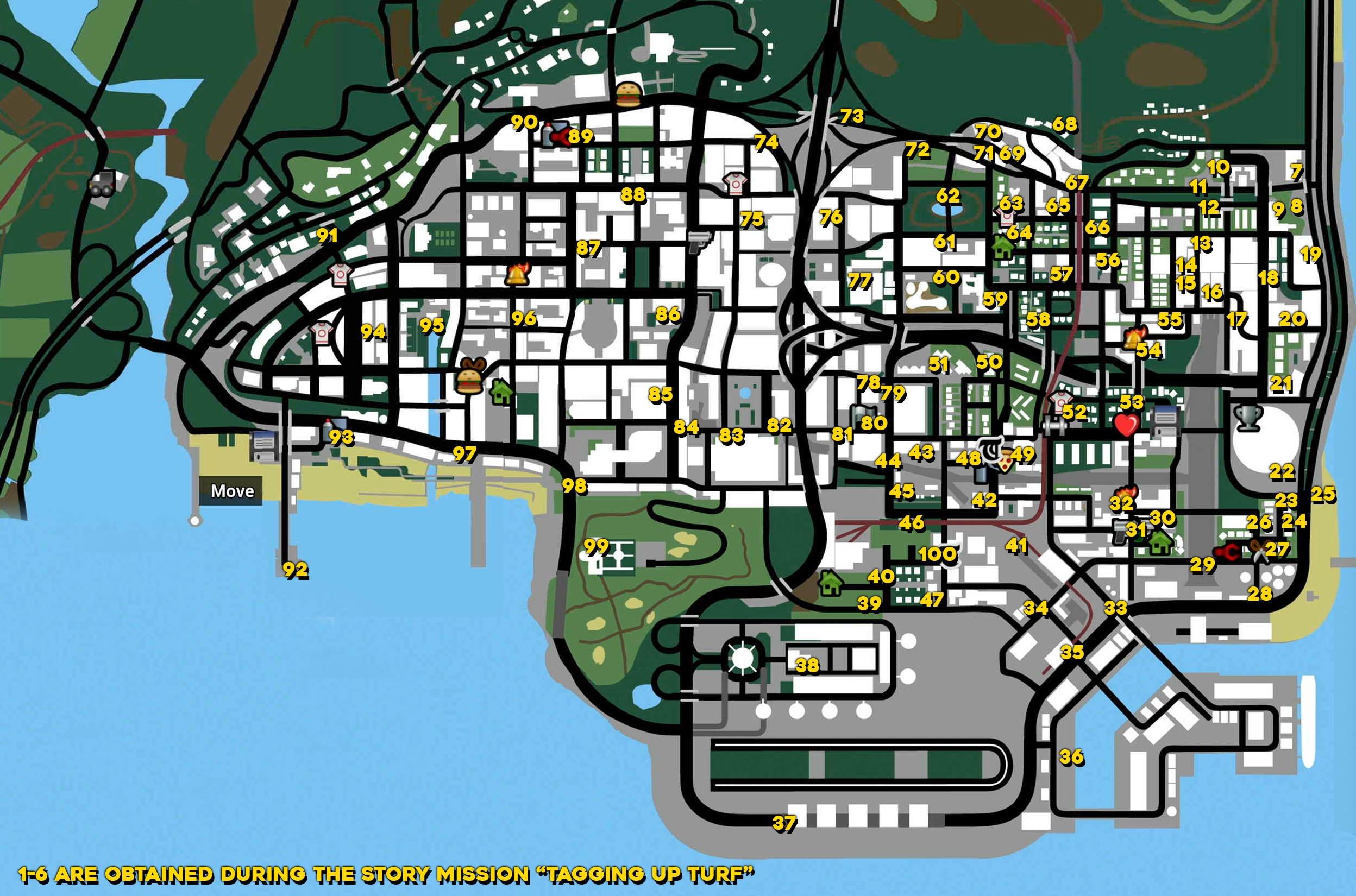 Gta San Andreas Weapons Locations Map 8775