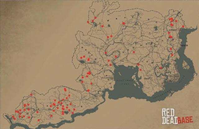 Red-tailed Hawk - Map Location in RDR2