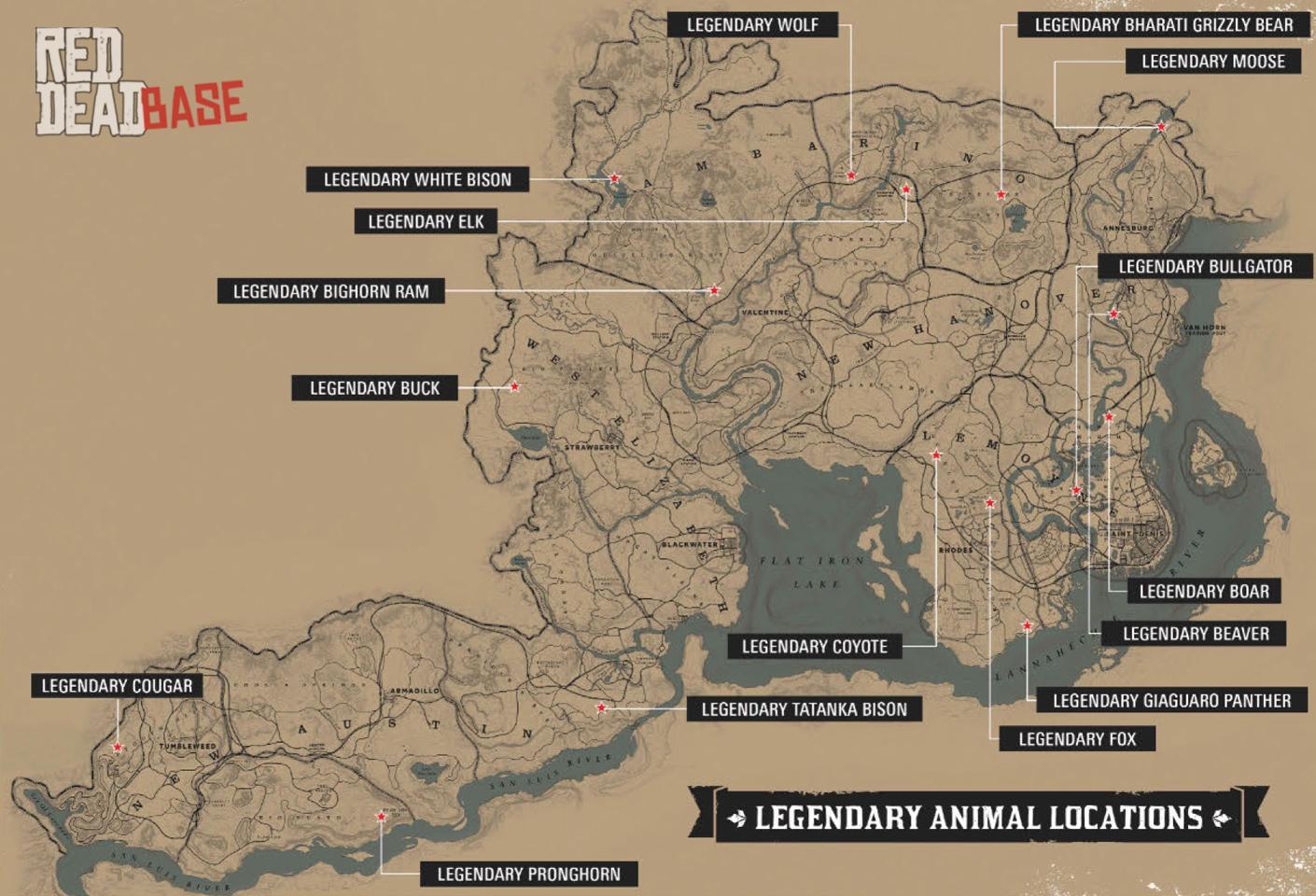 Legendary Moose - Map Location in RDR2