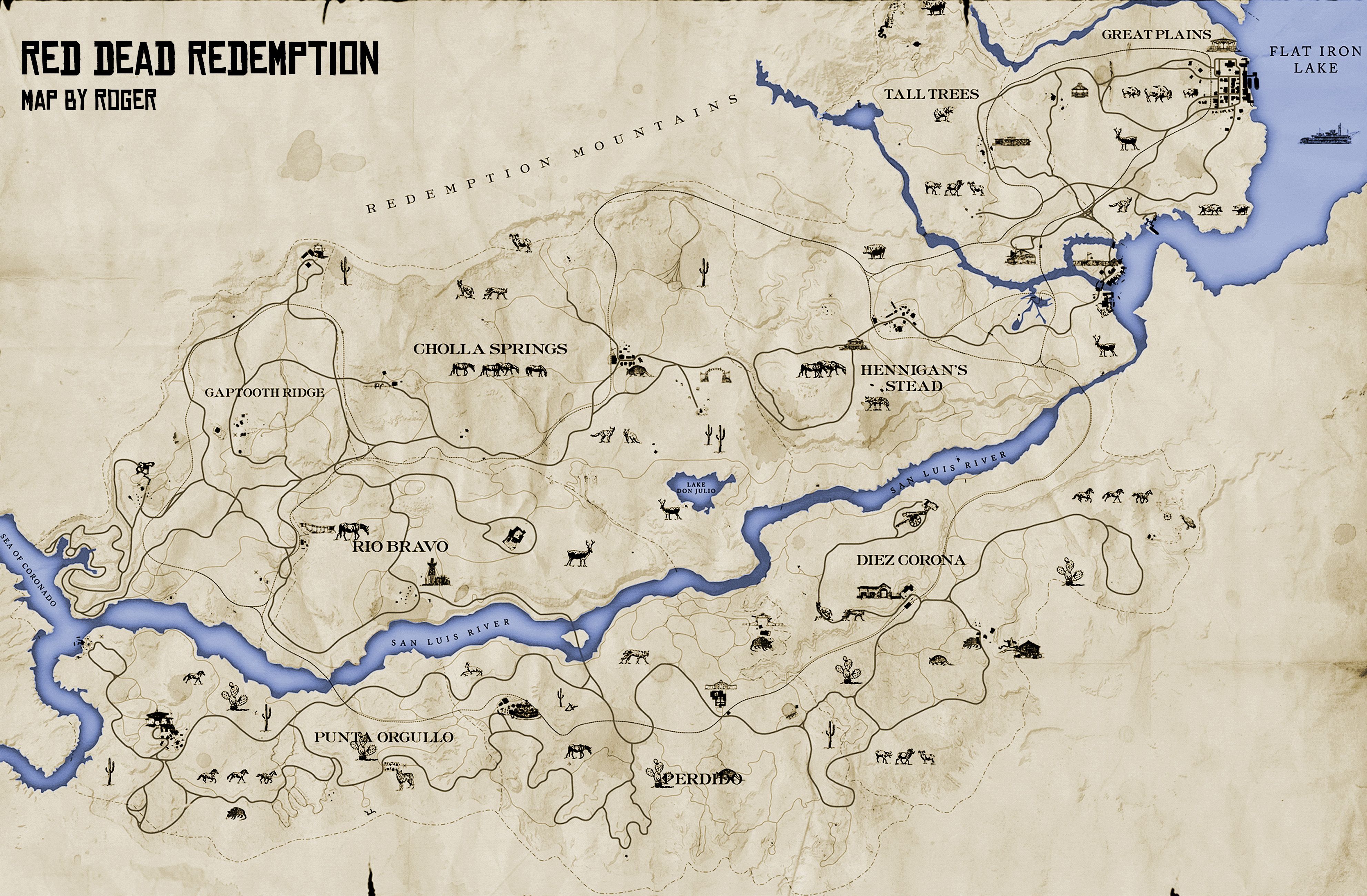 The Original Red Dead Redemption Map in Red Dead 2